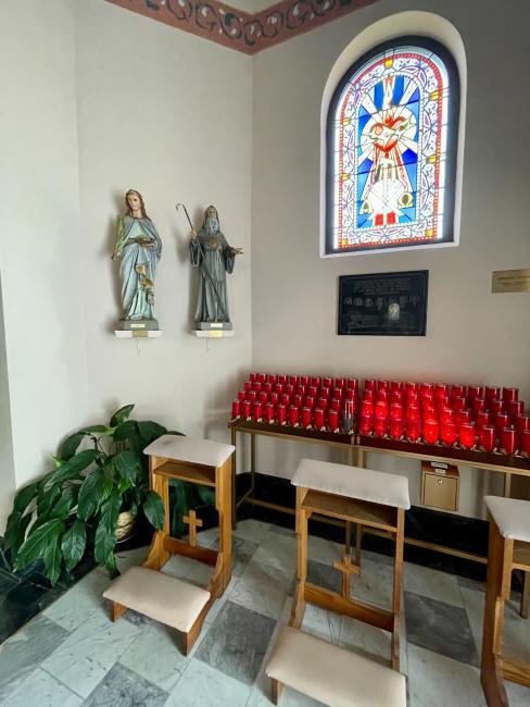 Church north alcove with vigil lights July 25 2032